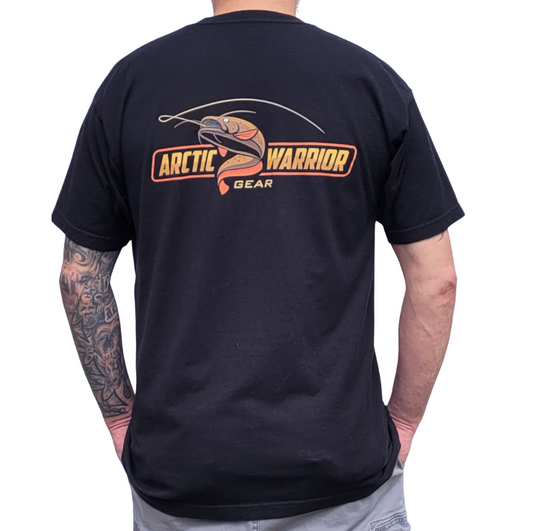 Arctic Warrior Black Short Sleeve T-Shirt With Color Logo